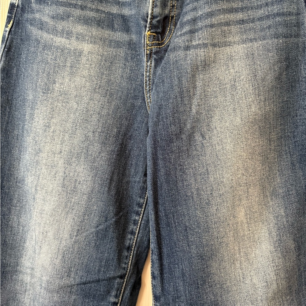 Risen Jeans High Rise Wide Leg Fray Hem & Waist Medium Wash Jeans Size 29" - Picture 7 of 15